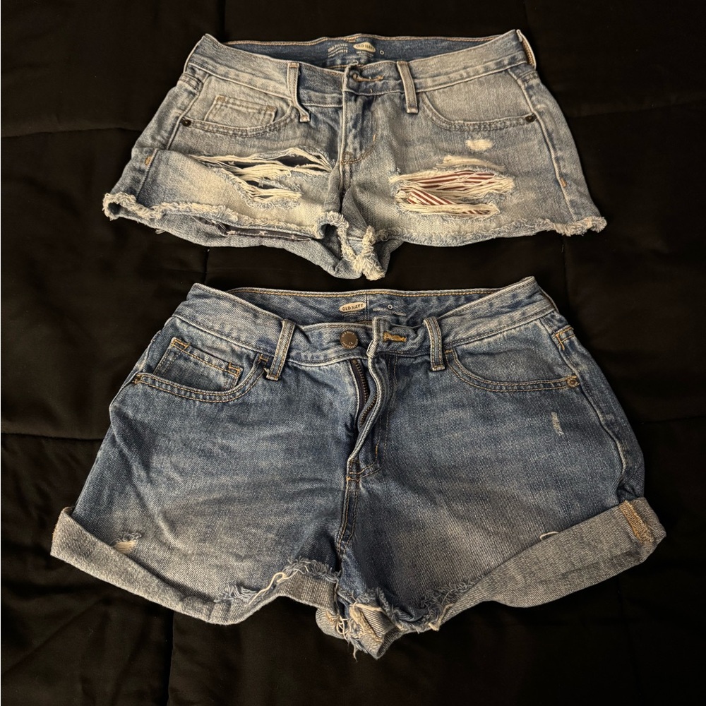Old Navy Distressed Denim Shorts in Blue